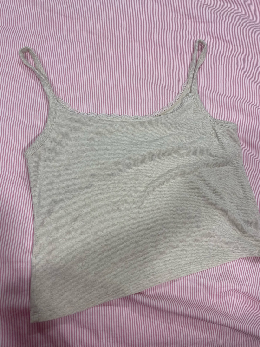 Aerie shelf bra cami, size XL, heathered cream color